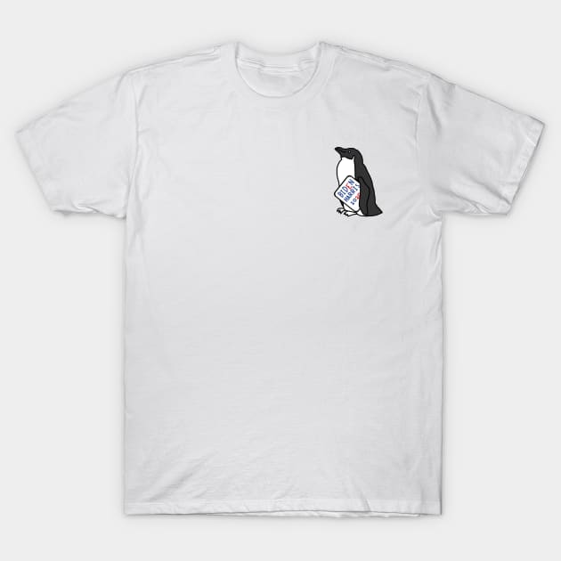 Small Penguin with Biden Harris Sign T-Shirt by ellenhenryart